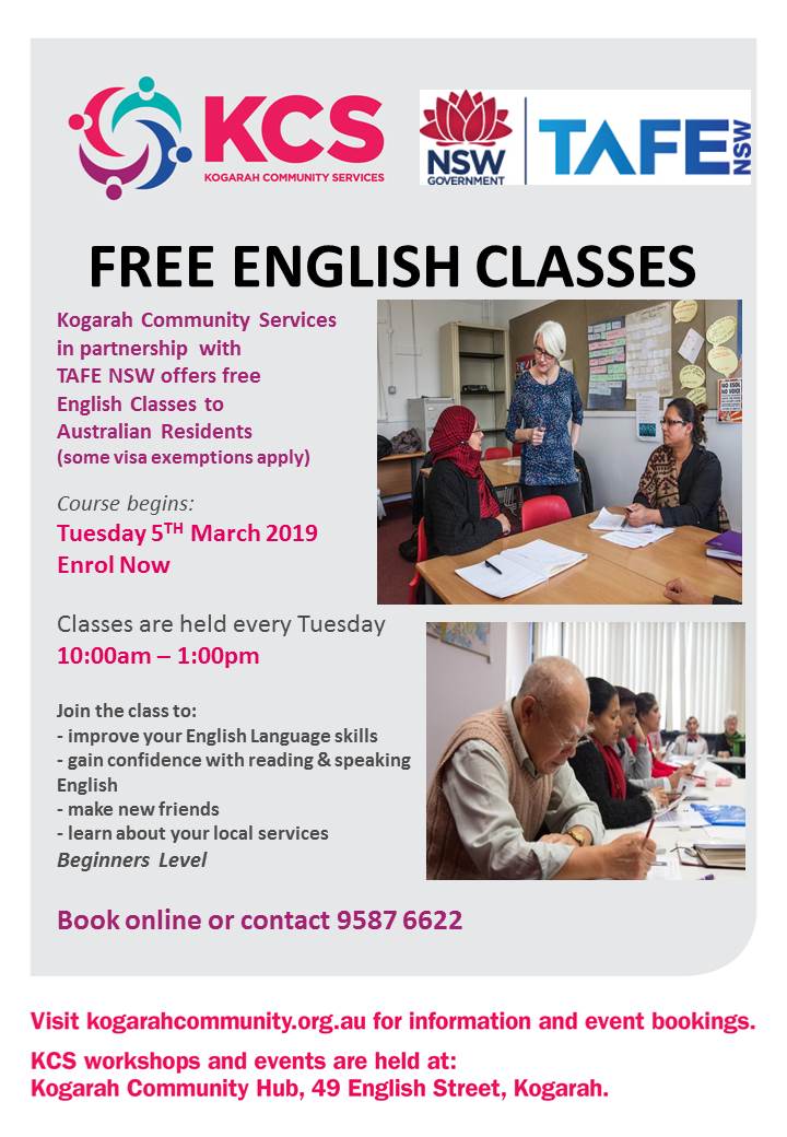 2019 Free English Classes Kcs - 