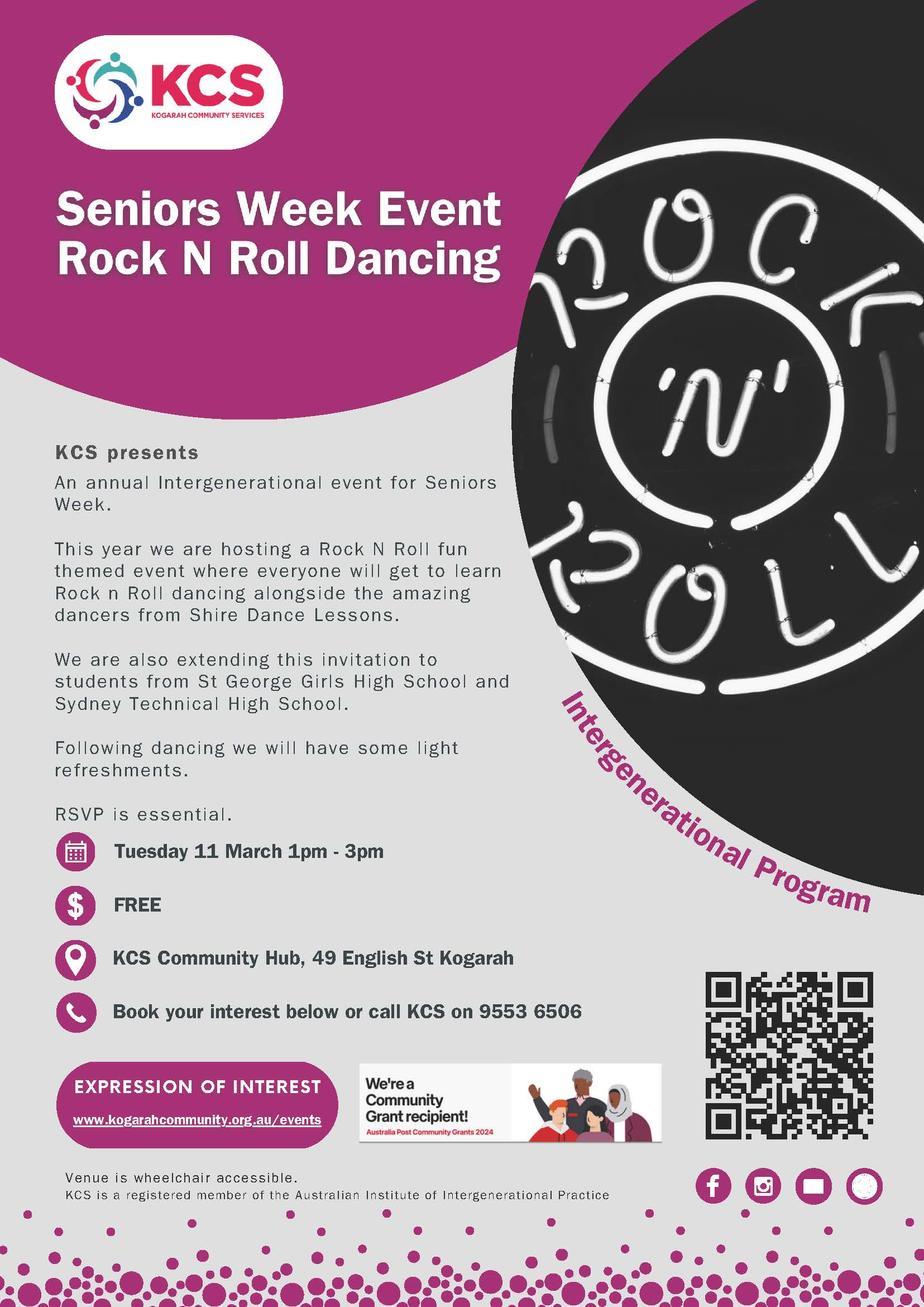 Seniors Week Event - Rock n Roll Dancing